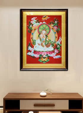 上行道客厅现代手绘唐卡普贤菩萨