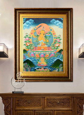 手绘文殊菩萨西藏佛像装饰画挂画