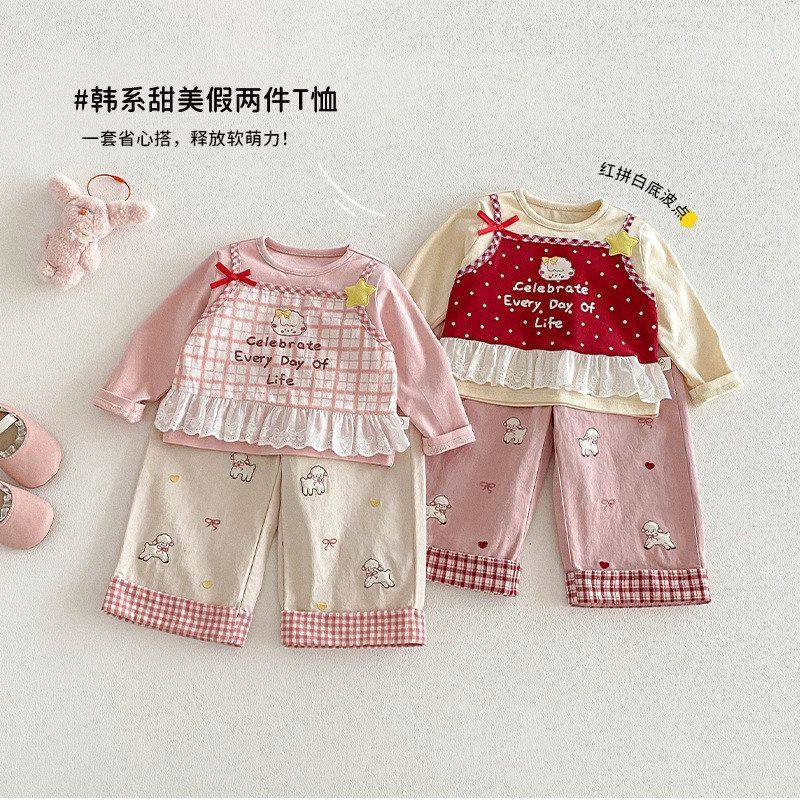 贴布春季2026卡通宝宝时尚洋气上衣假两件图案年卫衣女宝宝新款潮,淘宝优惠券,粉丝福利购,淘宝优惠卷