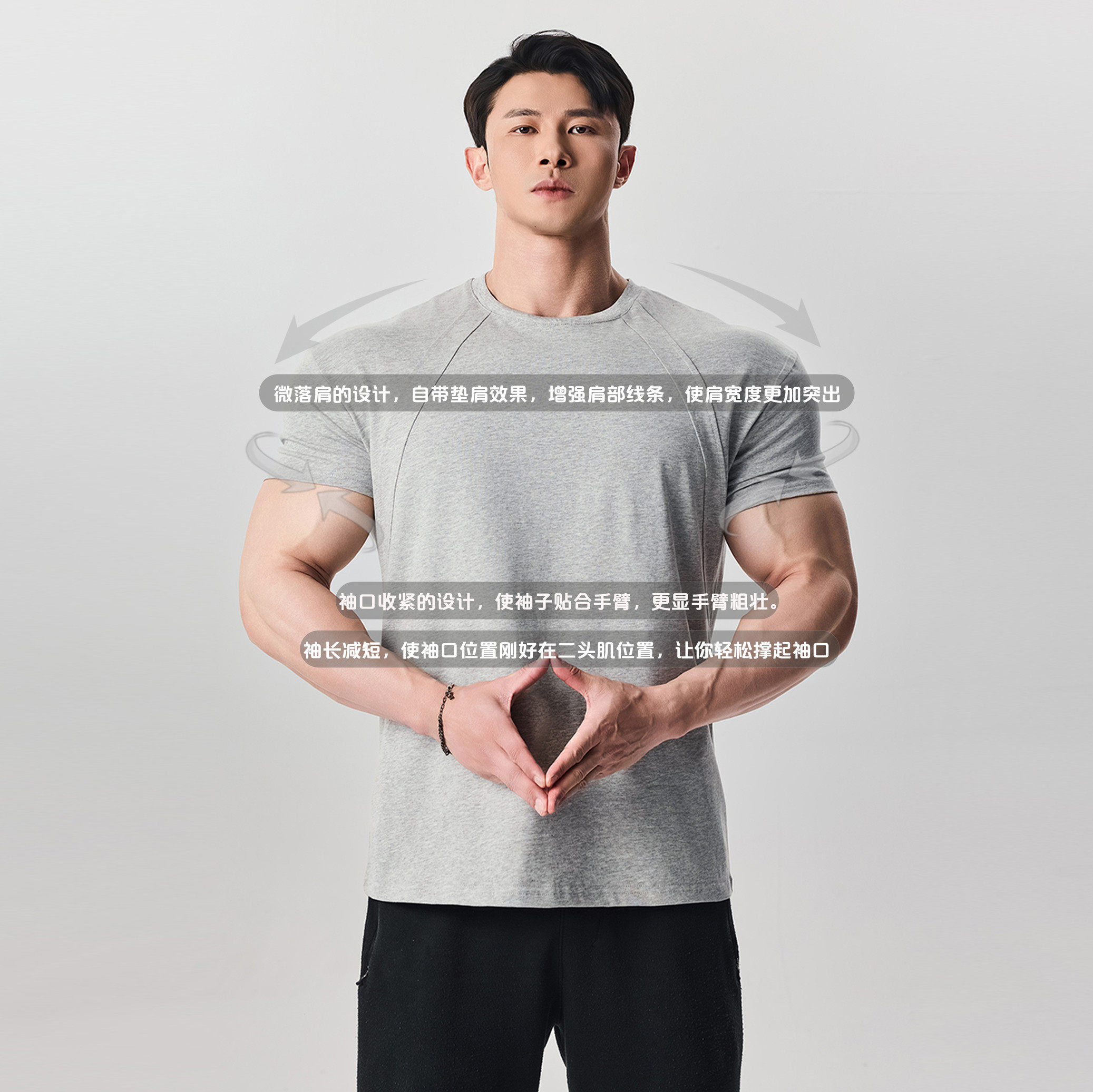 【7A级抑菌凉感科技棉T】GD美式运动健身训练BOXY圆领短袖T恤打底,淘宝优惠券,粉丝福利购,淘宝优惠卷