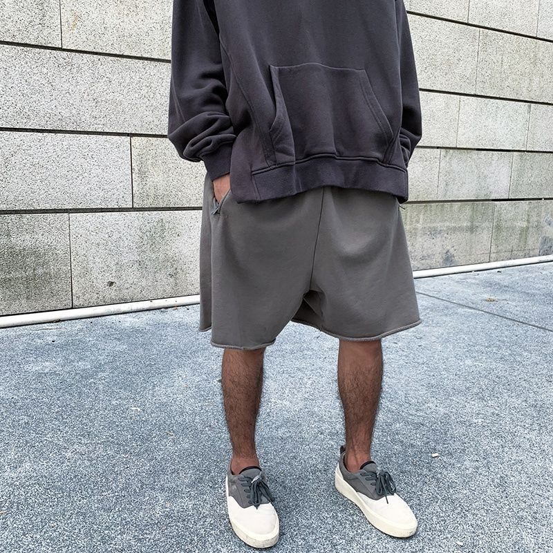 360克重磅侃爷同款YEEZY SEASON6美式高街短裤水洗毛边宽松休闲男-图0