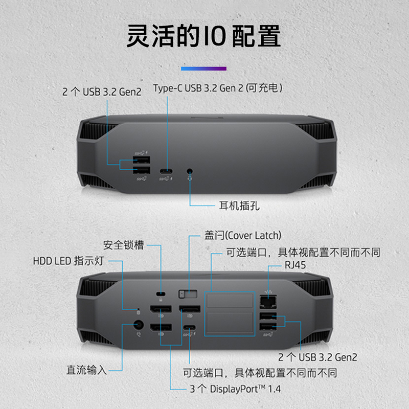 HP/惠普 Z2 Mini G5 纤小型台式图形工作站主机迷你电脑整机游戏电脑仿真计算动画多媒体视频非编设计师电脑 - 图2