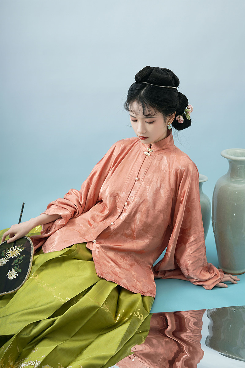 【上遥居】葡萄小藤 明原创汉服女对襟天丝立领琵琶袖 莲灰短衫,淘宝优惠券,粉丝福利购,淘宝优惠卷