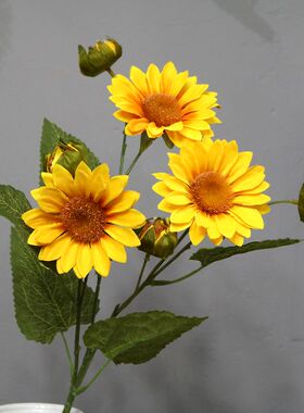 理想花厂高档单支仿真向日葵花束假花装饰客厅塑料花干花花艺摆件