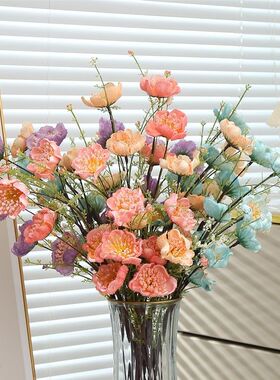 粉蝶花仿真花客厅插花装饰摆件逼真假花摆设高级感轻奢餐桌花艺