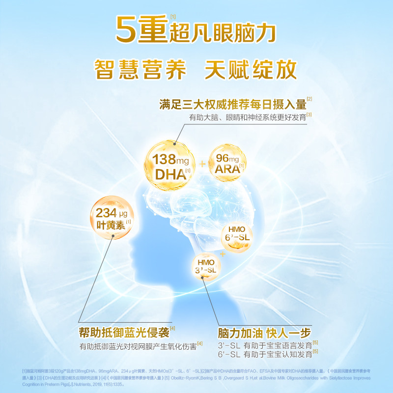 【新国标】蓝河姆阿普幼儿配方牛奶粉3段120g试用装 乳铁蛋白OPO