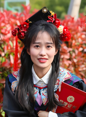 非遗簪花学士帽儿童毕业帽