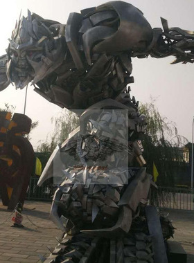 定制大型落地机器人变形摆件卡通工业风餐厅机械怀旧复古纯手工