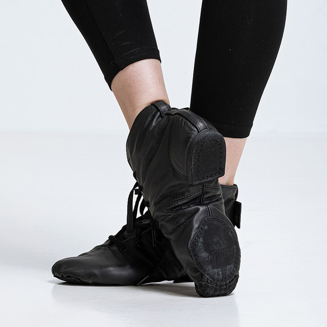 Sansha jazz dance shoes French practice all black leather
