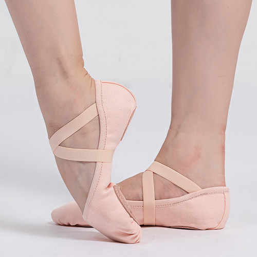 断码清仓 三沙舞蹈软鞋女 全弹帆布芭蕾舞鞋软底猫爪练功鞋S67Z - 图3