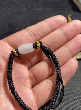 捡漏价和田玉青海料白玉古韵老光手牌手链