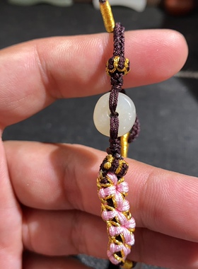 捡漏价新疆和田玉山料白玉古韵老光随型路路通转运珠手绳