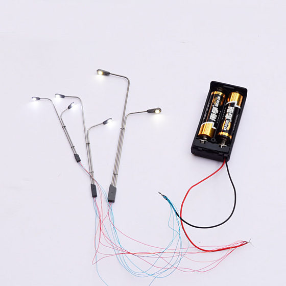 Sand table model luminous street lamp, outdoor metal lamp luminous road, single-arm lamp elbow, various models