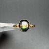 18k gold natural color sapphire ring plain egg face oval sugar tower yellow and blue gradient with diamond women's ring