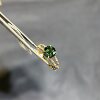 18k gold natural green sapphire ring with zircon