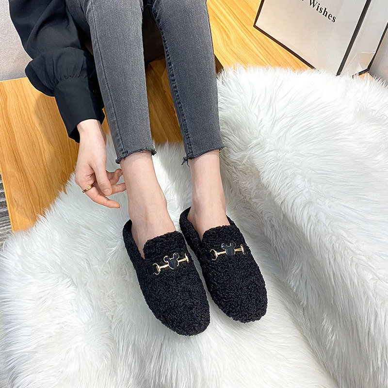 毛拖鞋女外穿2024新款秋季平底仙女鞋羊羔毛大码包头半拖温暖包头,淘宝优惠券,粉丝福利购,淘宝优惠卷