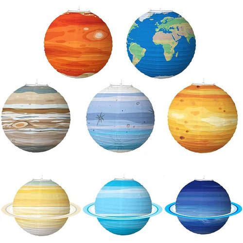 星空太空星球主题纸灯笼生日周岁派对装饰品幼儿园环创六一节布置 - 图3