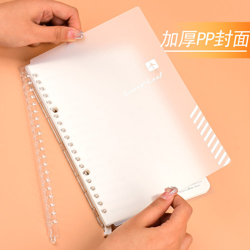 horn/号角透明活页整理夹封面20/26孔活页夹DIY便携活页本整理夹活页水晶夹活页纸伴侣自制活页笔记本 - 图0