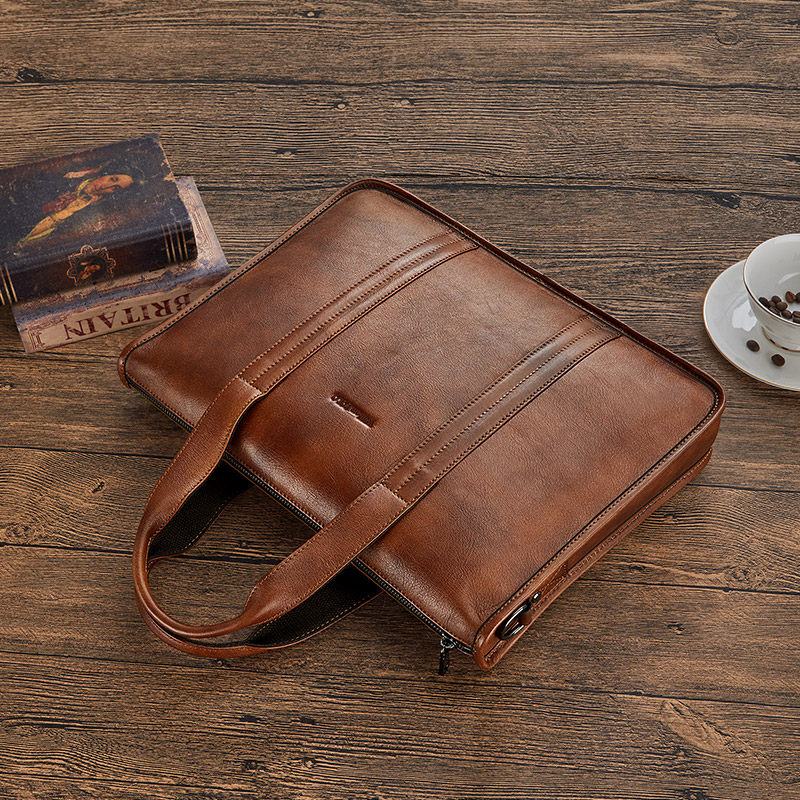 英皇保罗2022新款头层牛皮公文包 williampolo男士包袋