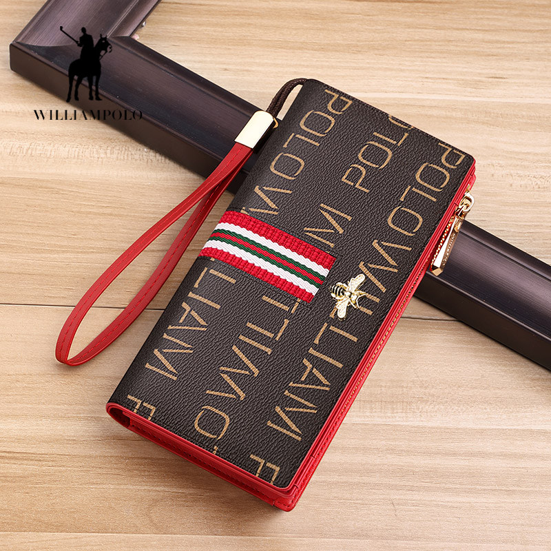 英皇保罗女长款简约新款防盗零钱包 williampolo钱包