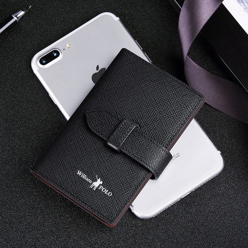 英皇保罗男士真皮大容量女式名片夹 williampolo卡包