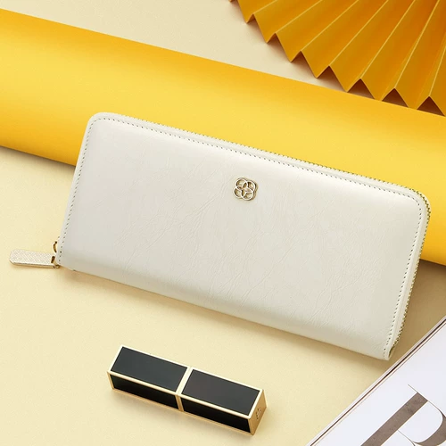 Бумажник, длинная сумка через плечо, легкий и тонкий картхолдер, сумка для паспорта, сумка с петлей на руку для матери, из натуральной кожи, матовое серебро