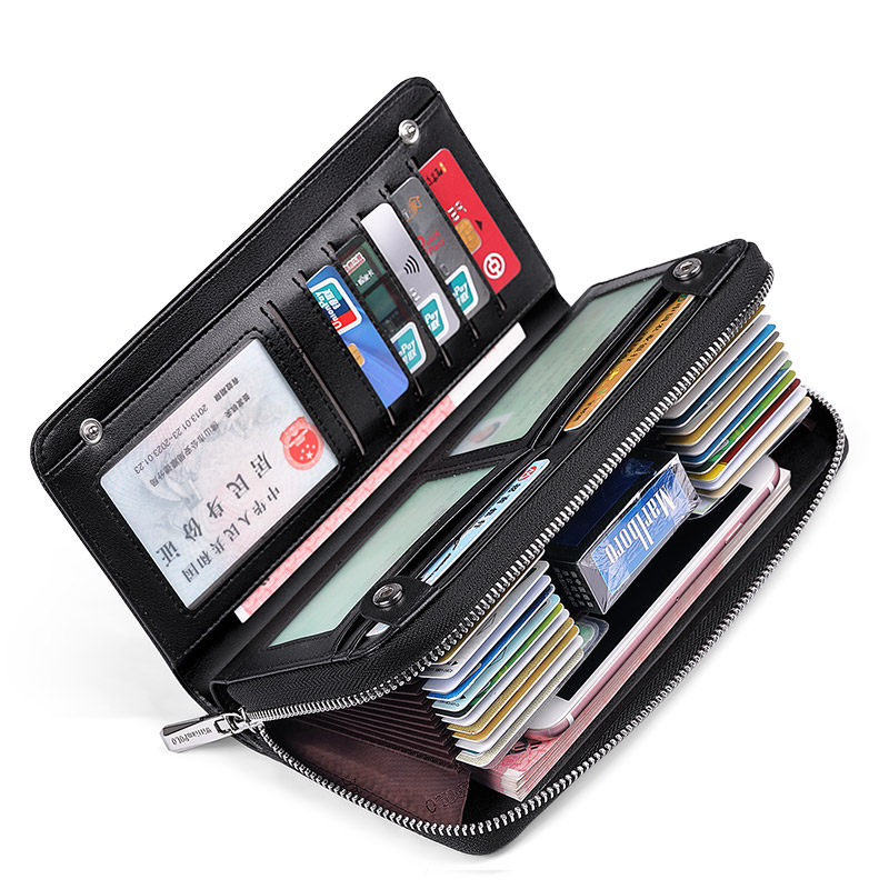 英皇保罗防盗刷男士真皮多功能钱包 williampolo钱包