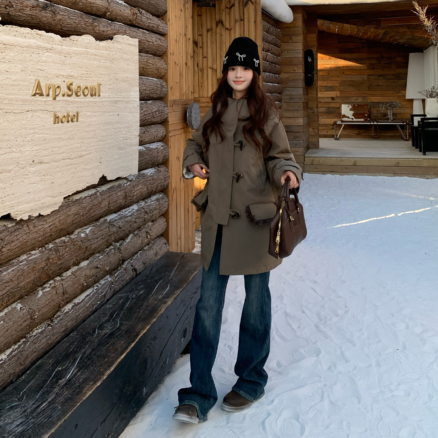 橘子树在哪儿高腰加绒微喇牛仔裤冬季女款设计感弹力显瘦马蹄裤子,淘宝优惠券,粉丝福利购,淘宝优惠卷