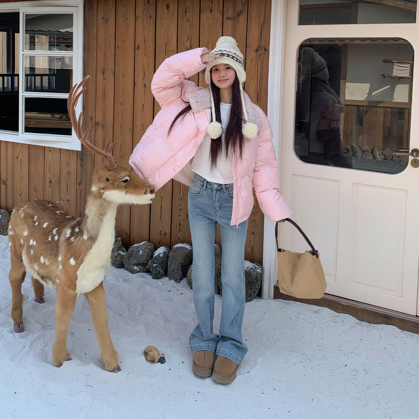 【5折款】橘子树在哪儿复古蓝色水洗微喇牛仔裤秋冬辣妹修身裤子,淘宝优惠券,粉丝福利购,淘宝优惠卷