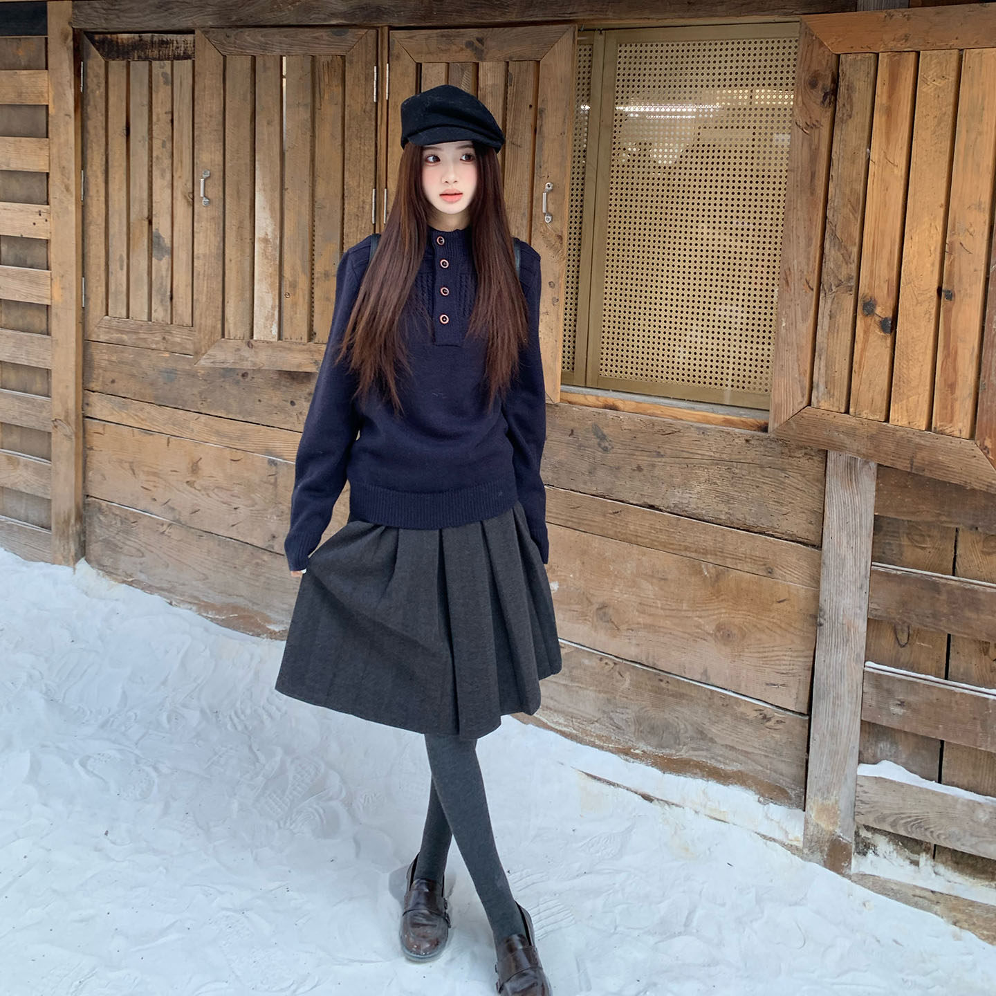 橘子树在哪儿复古高腰百褶毛呢半身裙女冬季遮胯显瘦百搭a字裙子,淘宝优惠券,粉丝福利购,淘宝优惠卷