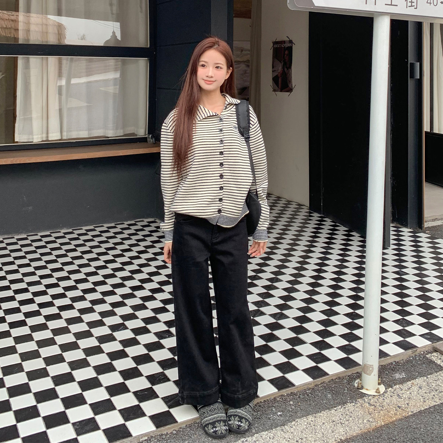 橘子树在哪儿黑色加绒牛仔裤女冬季宽松不贴腿直筒裤遮胯显瘦裤子,淘宝优惠券,粉丝福利购,淘宝优惠卷