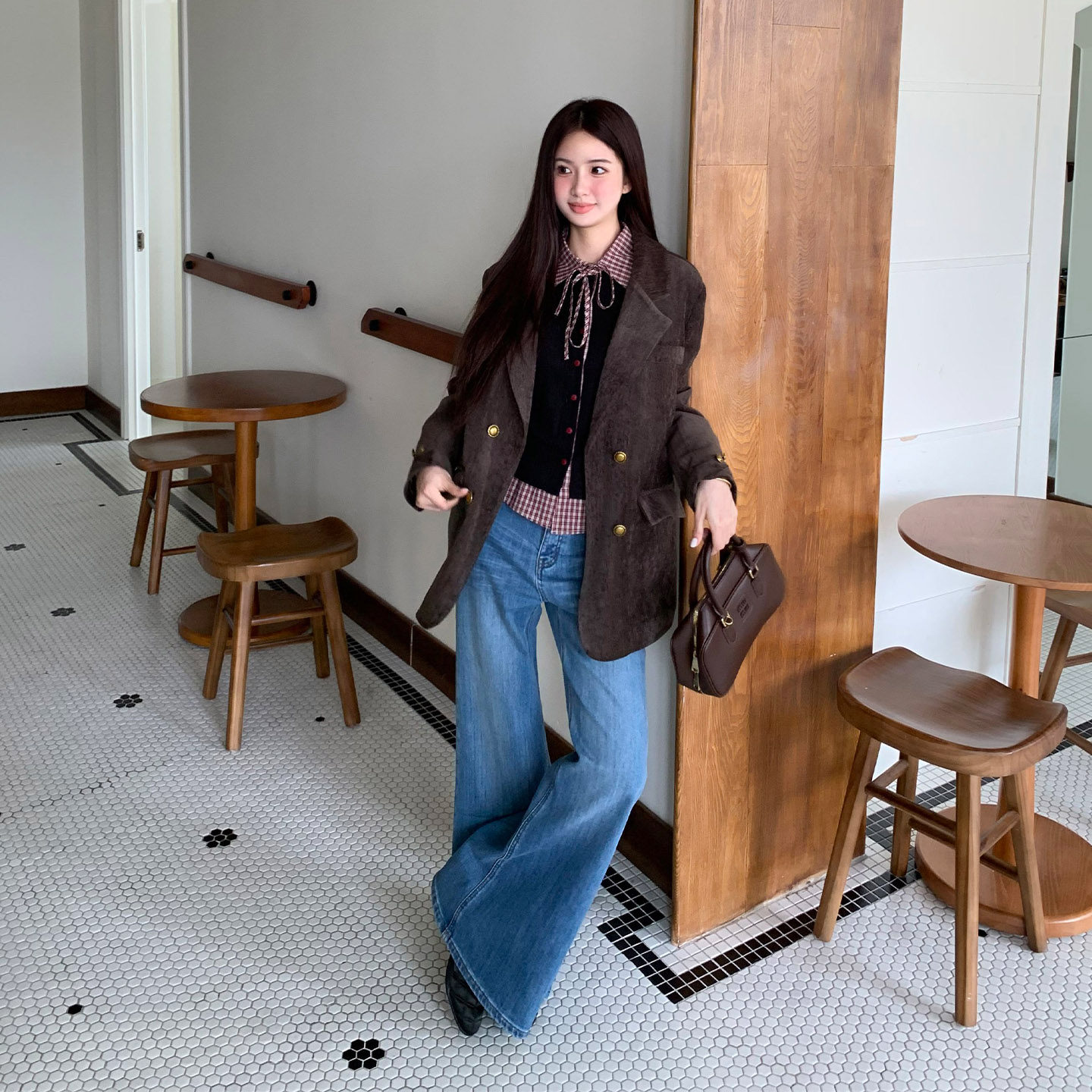 橘子树在哪儿复古灯芯绒西装外套女秋冬双排扣通勤气质休闲小西服,淘宝优惠券,粉丝福利购,淘宝优惠卷