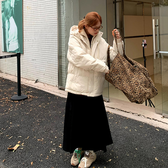 橘子树在哪儿学院风毛呢百褶半身裙女秋冬高腰a字长裙