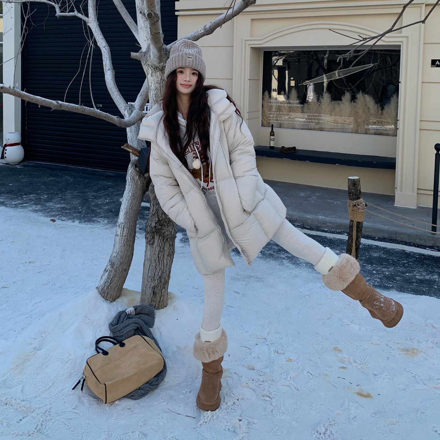 橘子树在哪儿连帽中长款羽绒服女冬季加厚保暖宽松百搭双拉链外套,淘宝优惠券,粉丝福利购,淘宝优惠卷