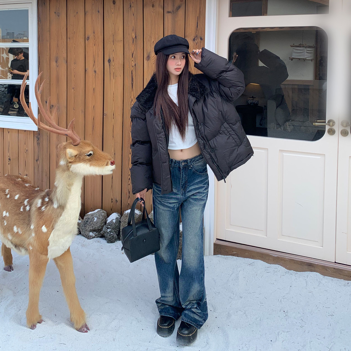 橘子树在哪儿美式复古水洗猫须牛仔裤女秋冬设计感宽松直筒阔腿裤,淘宝优惠券,粉丝福利购,淘宝优惠卷