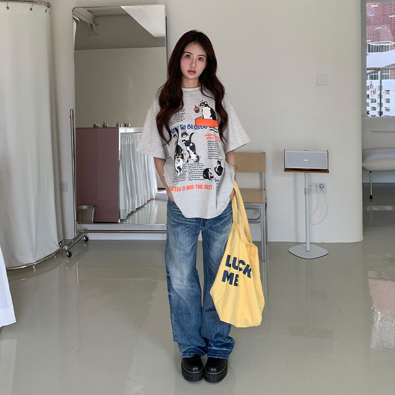 橘子树在哪儿复古蓝色猫须牛仔裤女夏薄款设计感直筒显瘦水洗裤子,淘宝优惠券,粉丝福利购,淘宝优惠卷