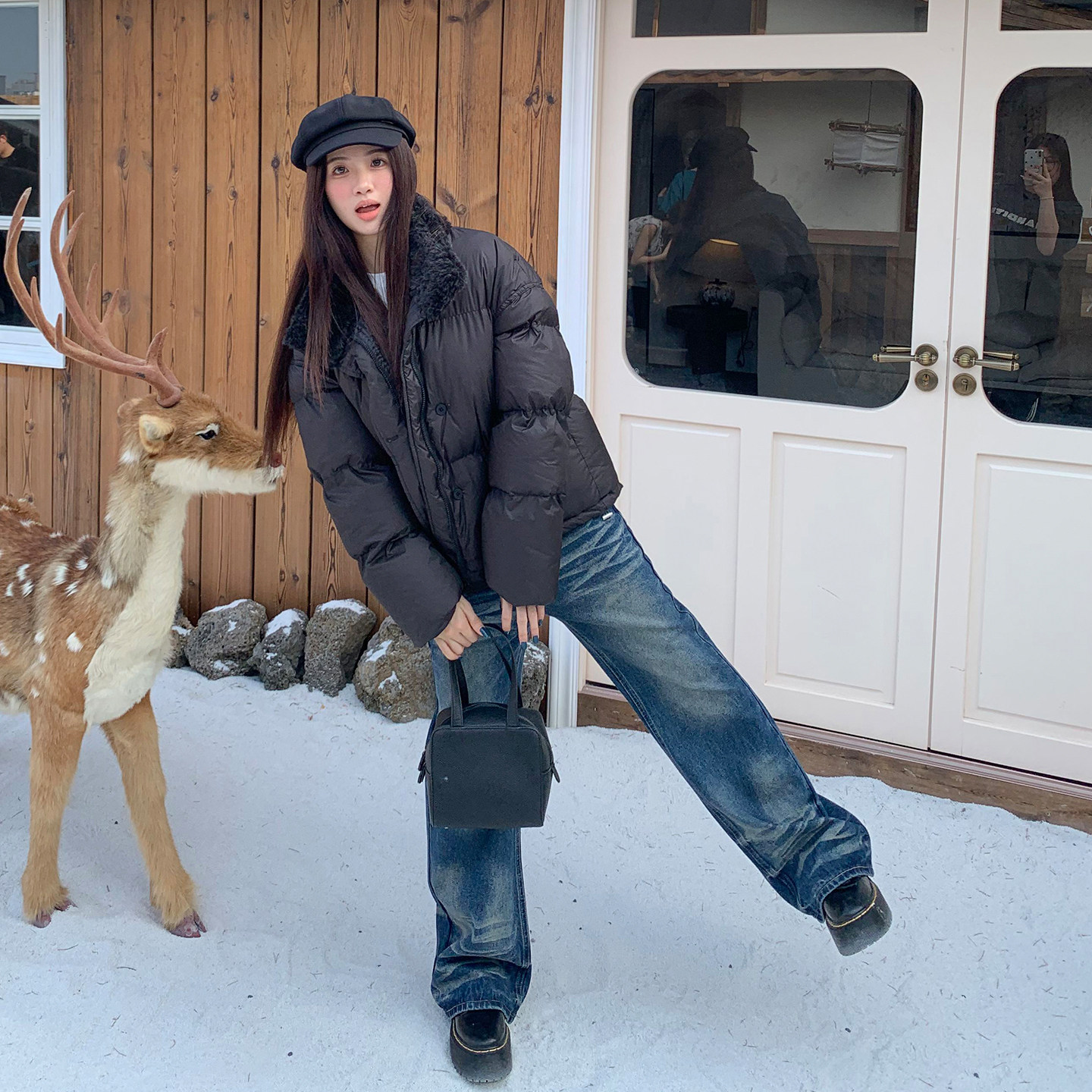橘子树在哪儿美式复古水洗猫须牛仔裤女秋冬设计感宽松直筒阔腿裤,淘宝优惠券,粉丝福利购,淘宝优惠卷