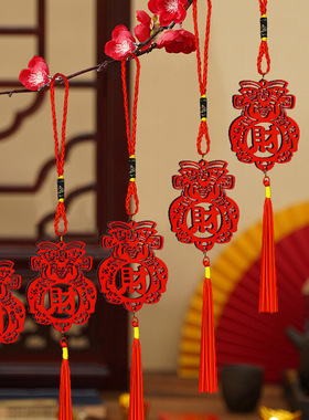 店铺新居乔迁布置盆栽客厅小挂件装饰盆景绿植小挂饰木质户外防水