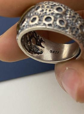 复古霸气活口男士戒指925纯银