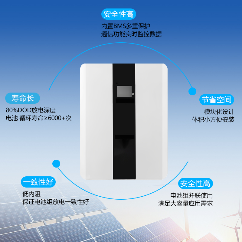 全新磷酸铁锂电芯UPS逆变器51.2V100壁挂式25.6V200AH内置BMS系统 - 图0