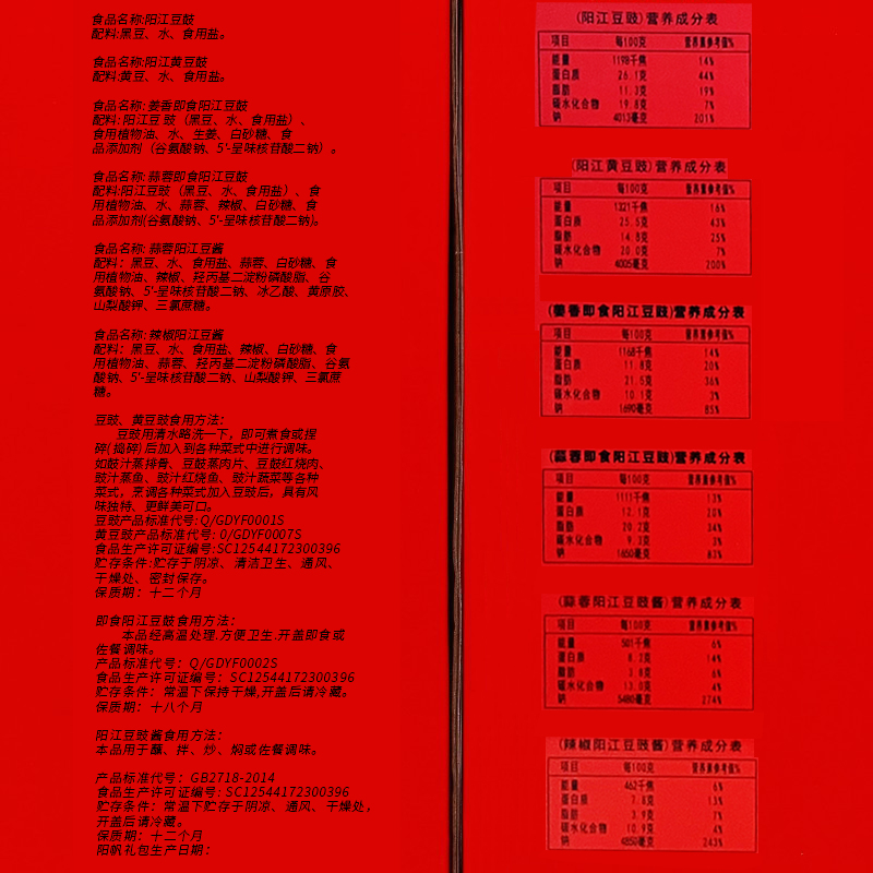 阳帆牌阳江豆豉大礼包1.585千克礼盒装广东阳光特产即食豆鼓酱D5 - 图3