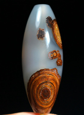 蒙天珠男女白料天眼图腾天珠吊坠