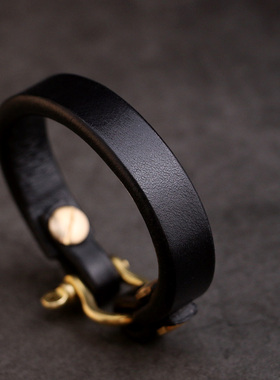 一休老银匠日本枥木鞍革皮手环