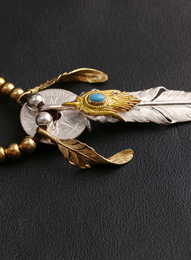 一休老银匠纯银HB羽毛项链套装