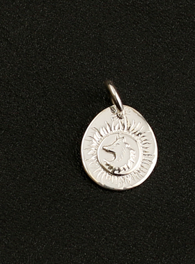 一休老银匠一休高桥吾郎风格菊地健TK 925纯银牛头狼头饼子吊坠