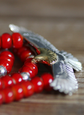 一休老银匠小鹰吊坠套装项链