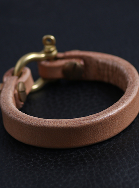 一休高桥吾郎 风格 日本枥木鞍革 植鞣革 皮手环