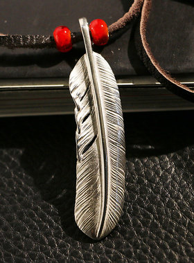 一休高桥纯银羽毛吊坠套装项链