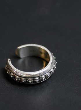 一休手工制作十字花朋克风老银匠