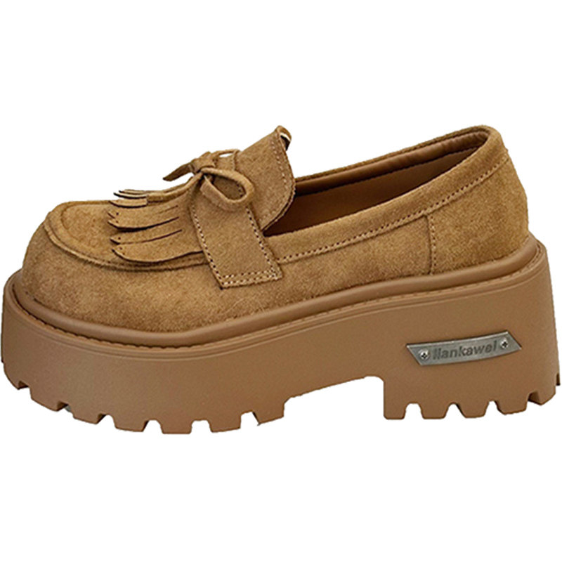 法式气质乐福鞋女2026春季新款厚底增高小个子单鞋时尚百搭勃肯鞋,淘宝优惠券,粉丝福利购,淘宝优惠卷